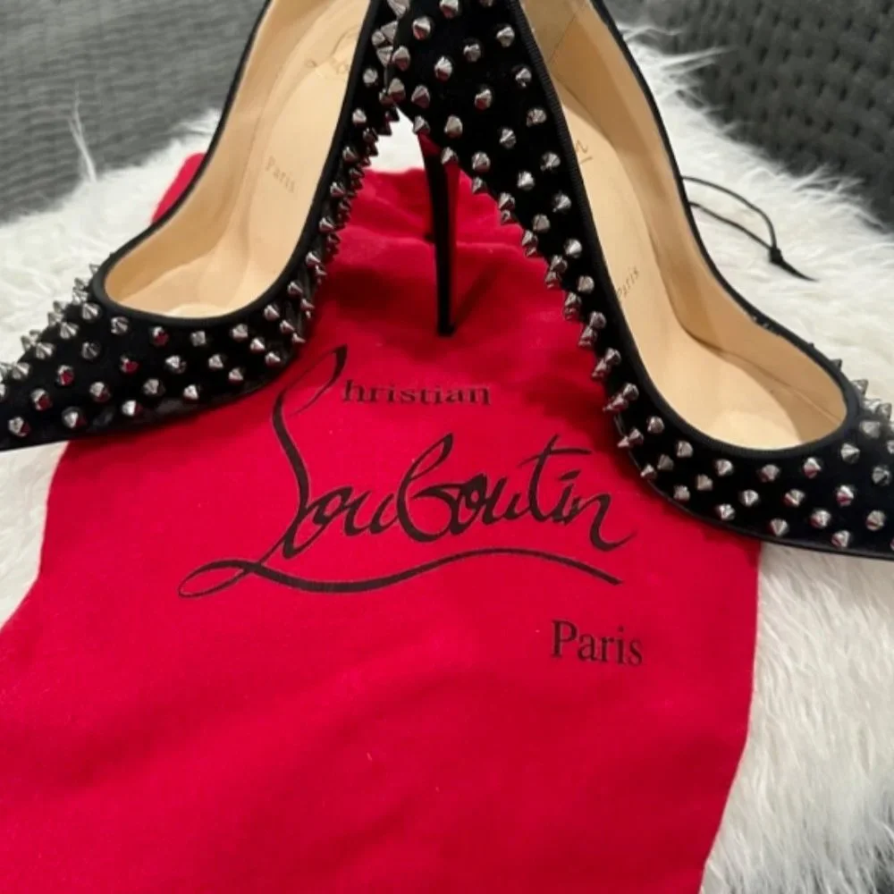 0229 Christian Louboutin Pigalle Spikes Heels **HOT - Picture 6 of 7